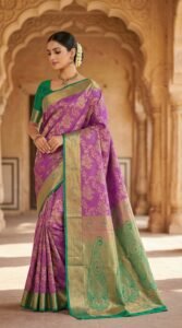 retro-fashions-royal-purple-kanchipuram-bridal-silk-with-emerald-green-gold-border-paisley-pallu-for-women